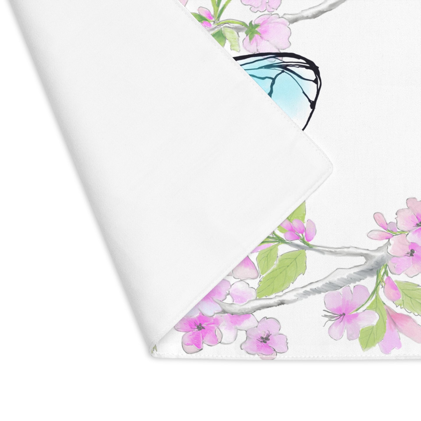 Butterfly Blossom Romp Cotton Twill Placemat, 1pc Aqua  #1 Head of the table