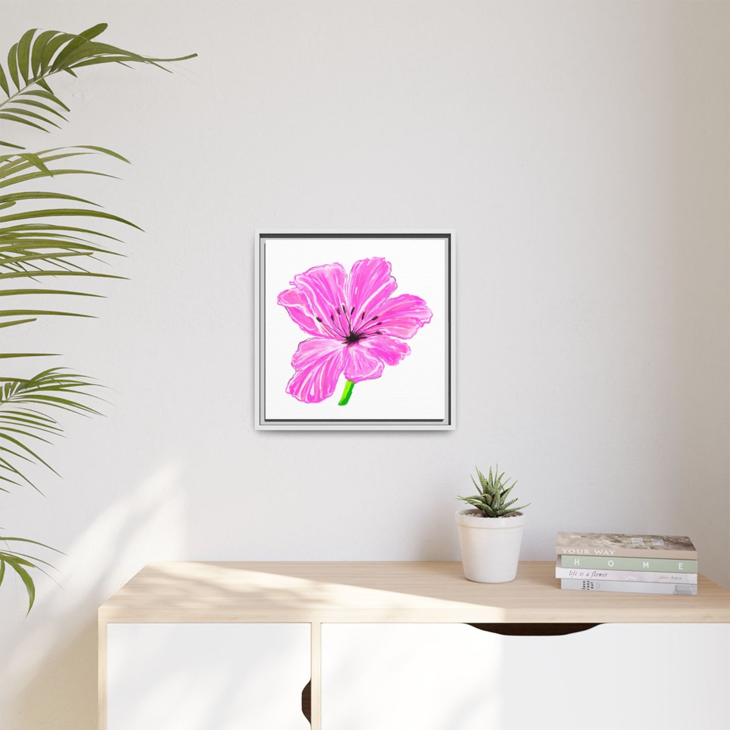 Dancing Tulips Matte Canvas, Framed Cool Pink