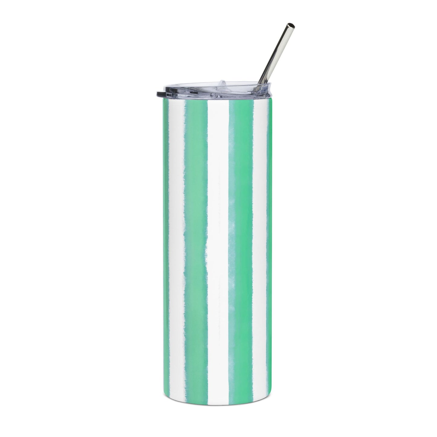 Butterfly Chroma Stripe  Stainless Steel Tumbler, 20oz, Blue Green