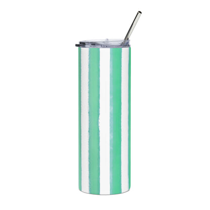 Butterfly Chroma Stripe  Stainless Steel Tumbler, 20oz, Blue Green