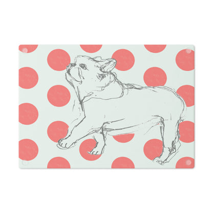 Glass Cutting Board Dot & Dog Board