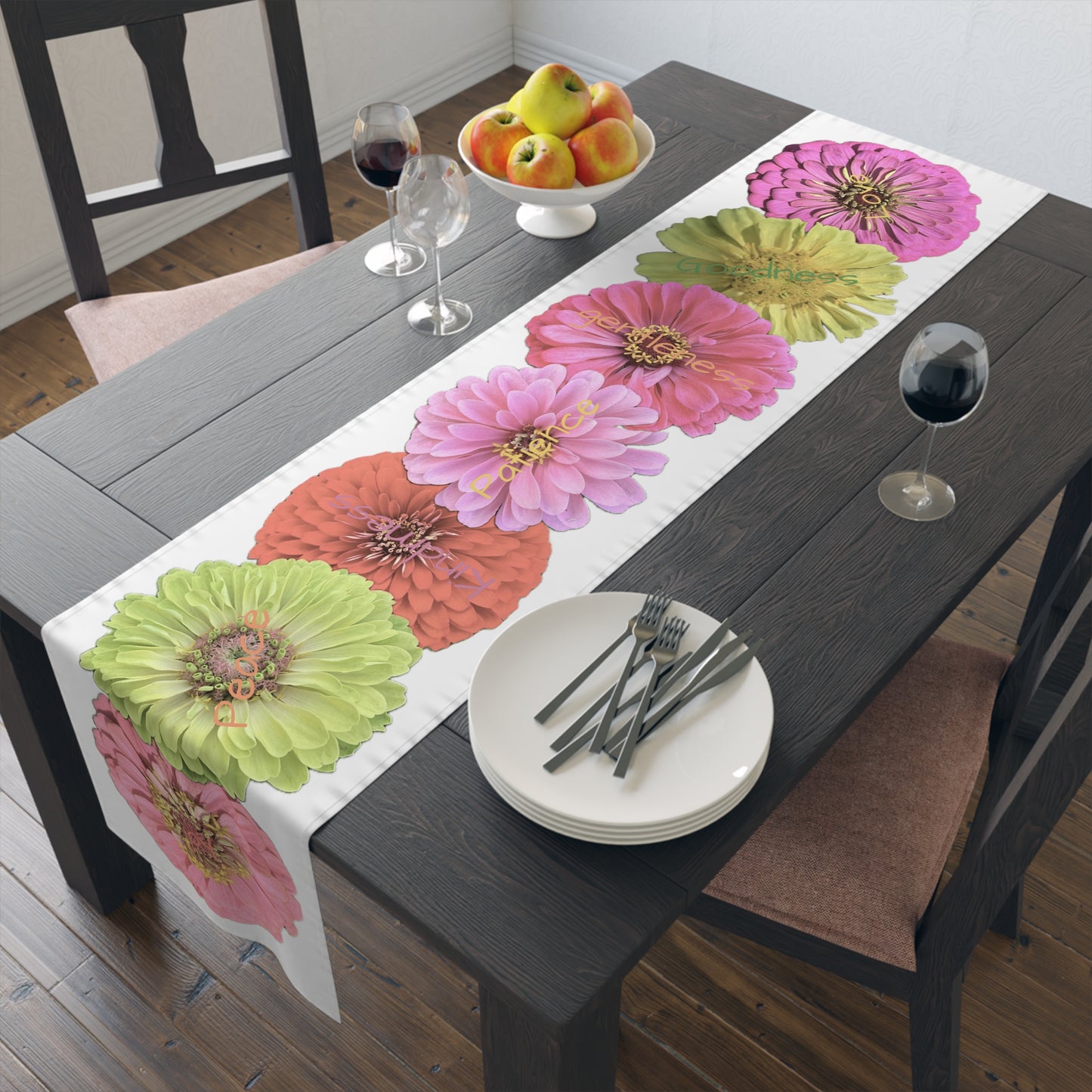 Table Runner Zinnia Fun Cotton or Poly
