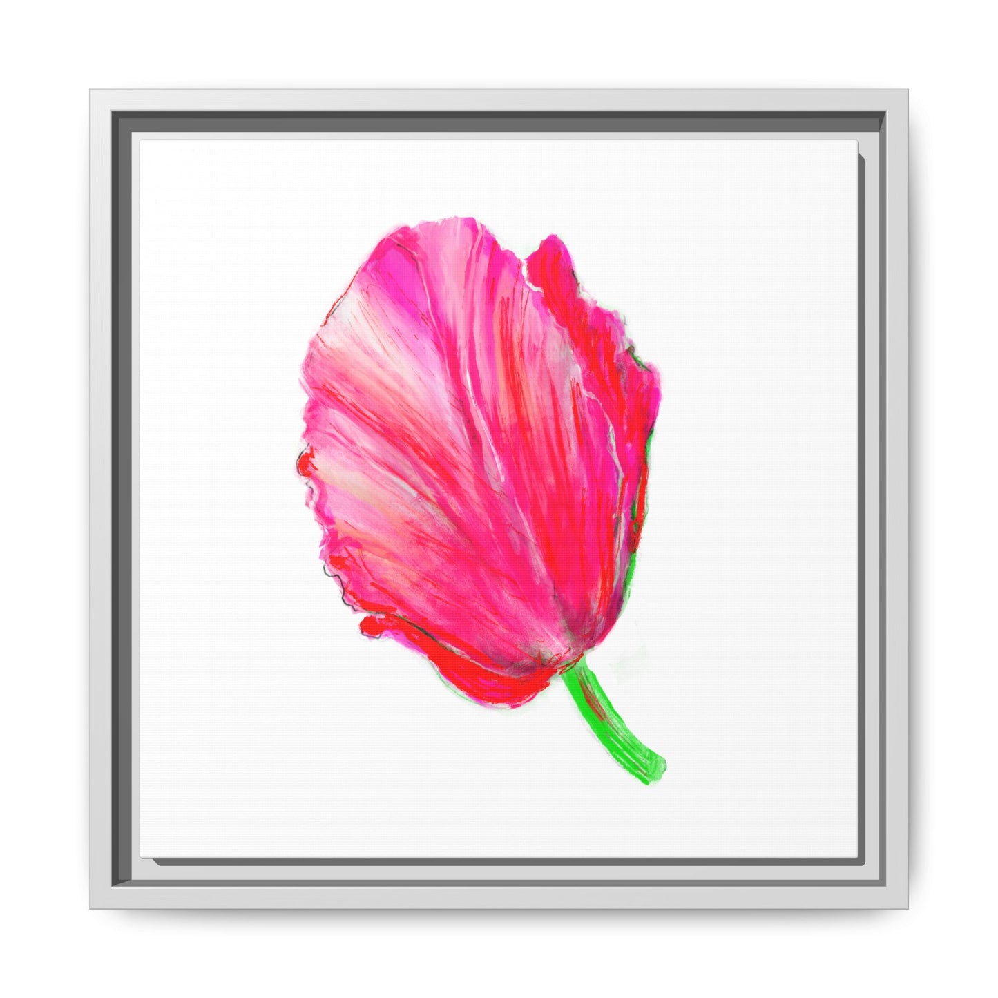 Dancing Tulips Matte Canvas, Framed (Multi-color) Raspberry Red
