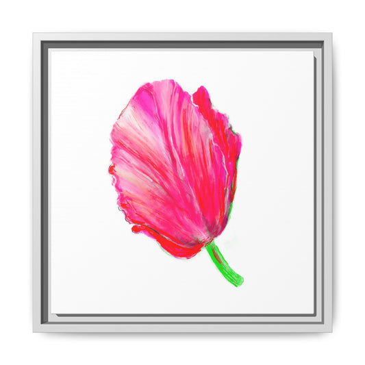Dancing Tulips Matte Canvas, Framed (Multi-color) Raspberry Red