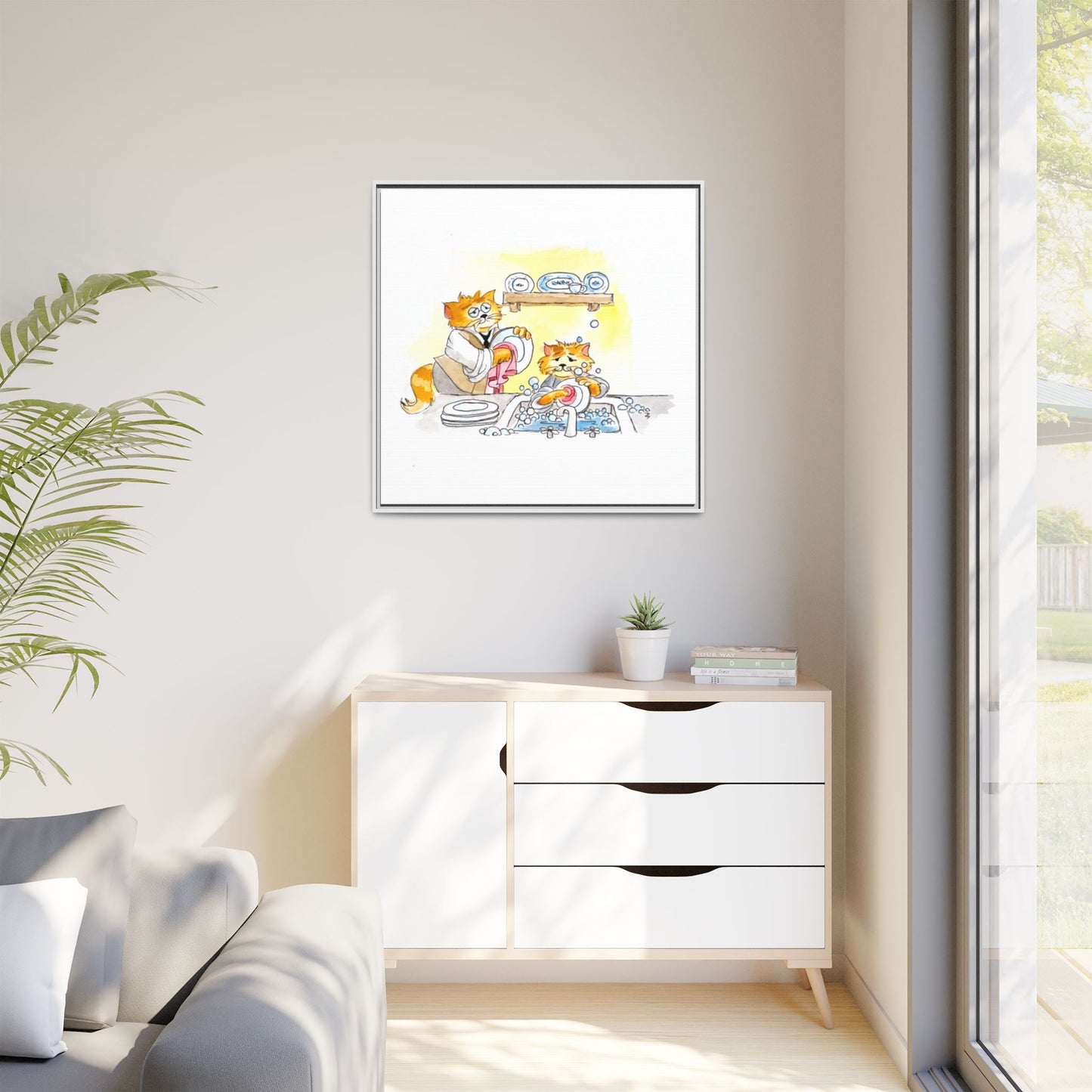 Kitty Fun Matte Canvas Framed