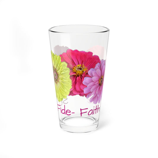 Zinnia Pint Glass Sola Fide -Faith Alone
