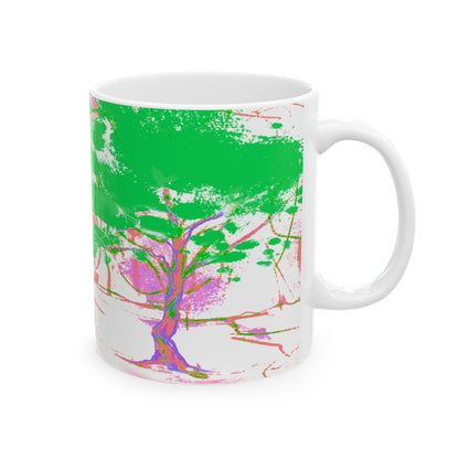 Joyful Landscapes Ceramic Mug in Purple and Green, 11oz, 15oz.