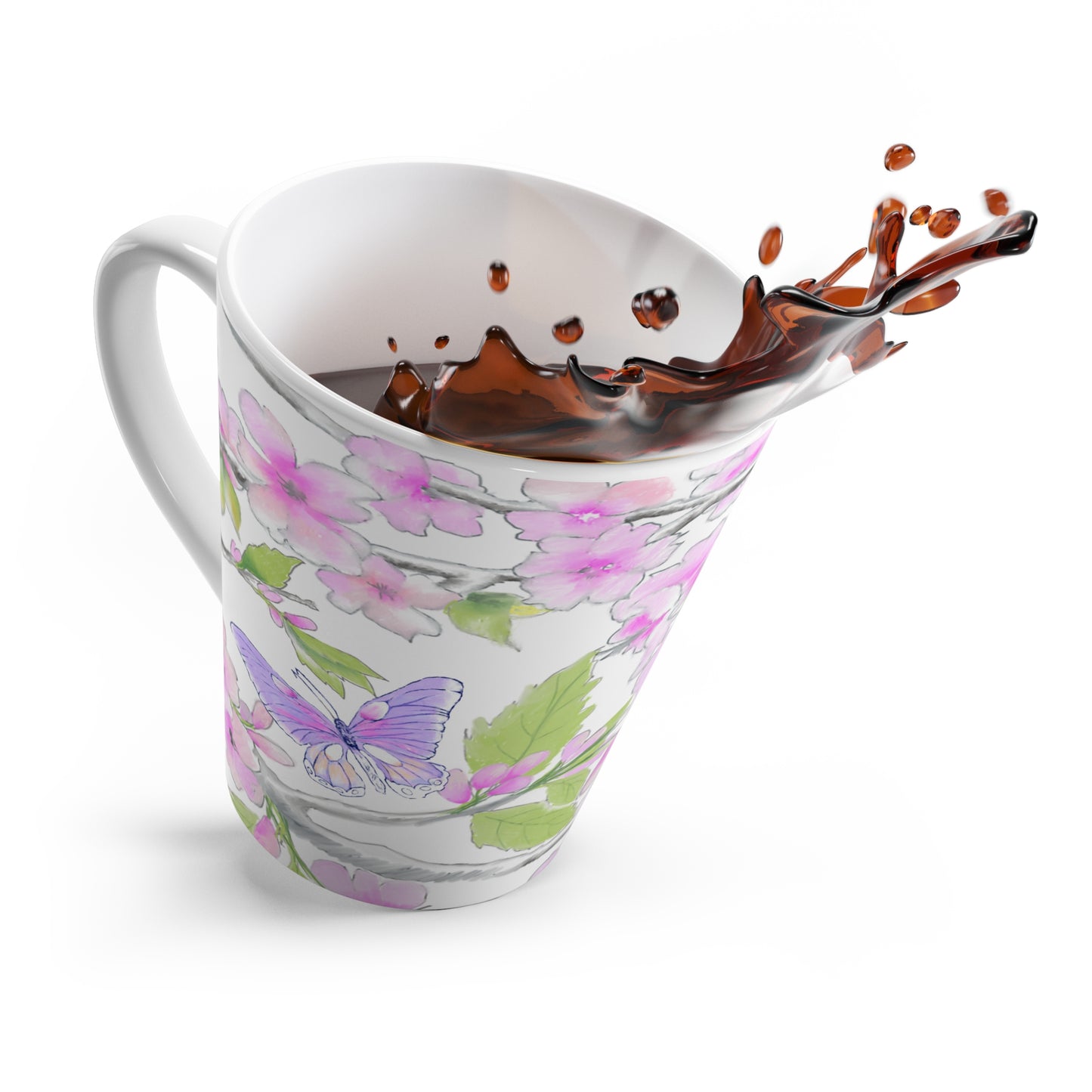 Butterfly Swing Latte Mug Lavender, Pink