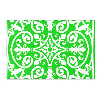 Scrollwork Indoor/Ourdoor Rug Green