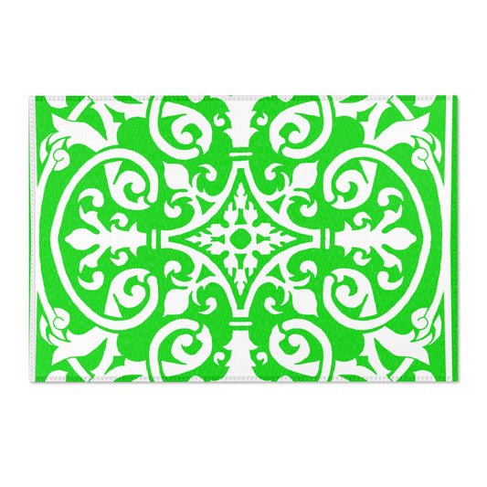 Scrollwork Indoor/Ourdoor Rug Green
