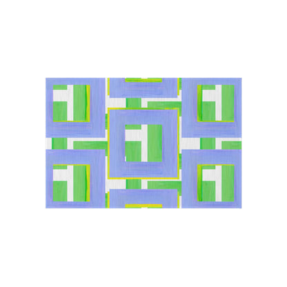 Indoor/Outdoor Rug Color Blocks Green & Periwinkle