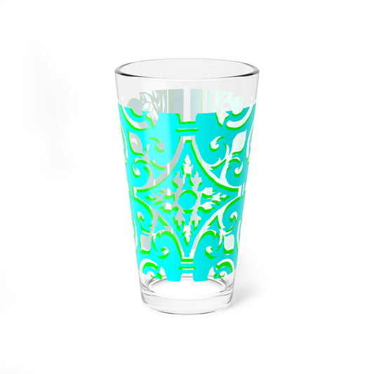 Mixing Glass, 16oz Scrollwork Art