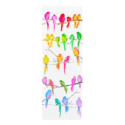 Rubber Yoga Mat Color Wheel of Chirping Birds