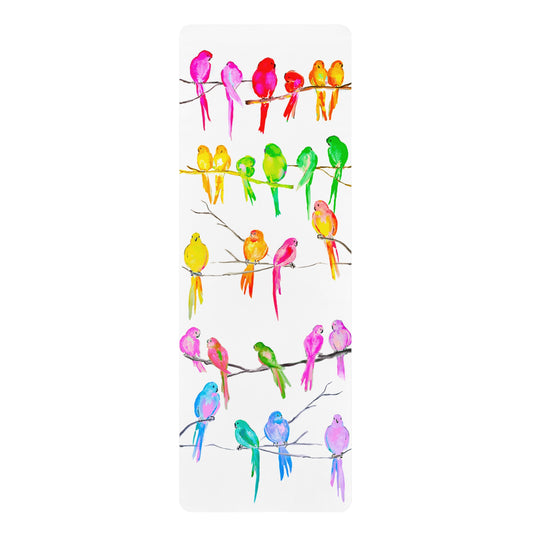 Rubber Yoga Mat Color Wheel of Chirping Birds