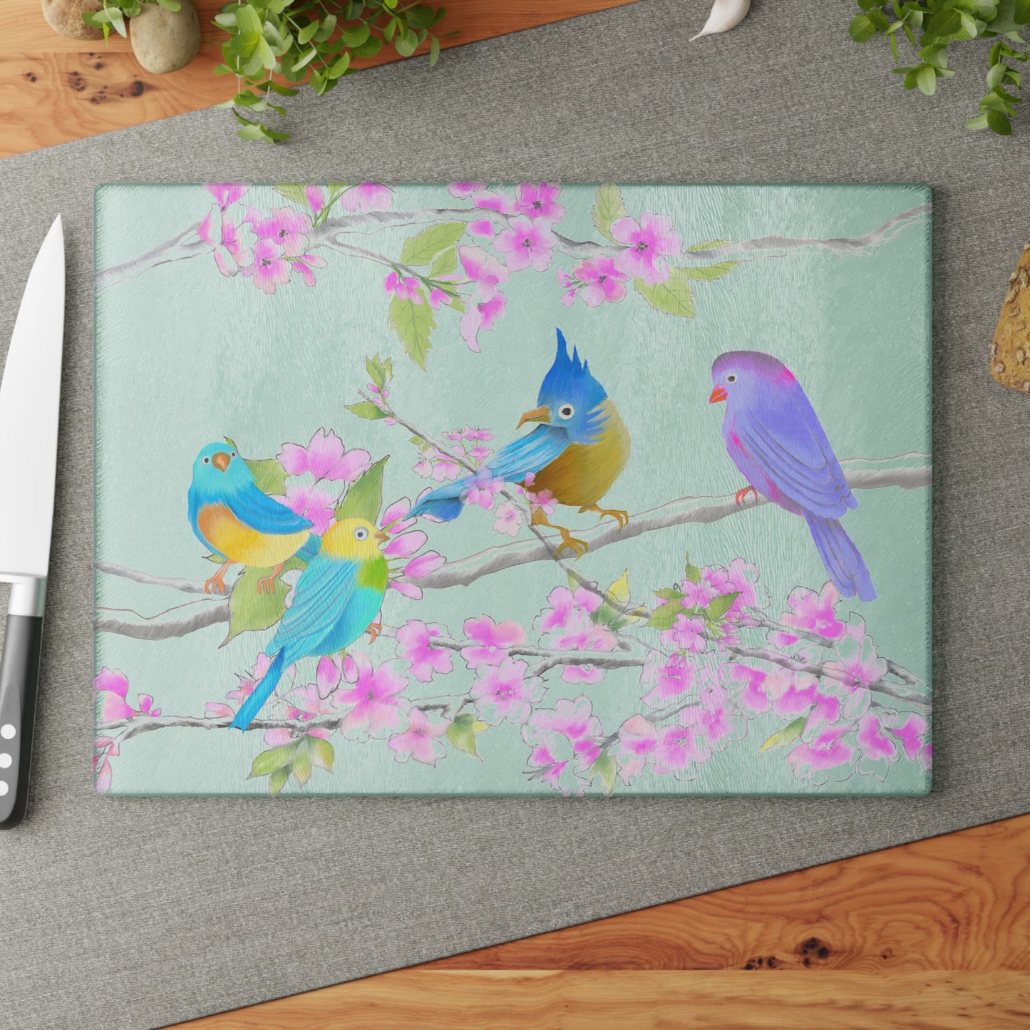 Glass Cutting Boards Cherry Chirp