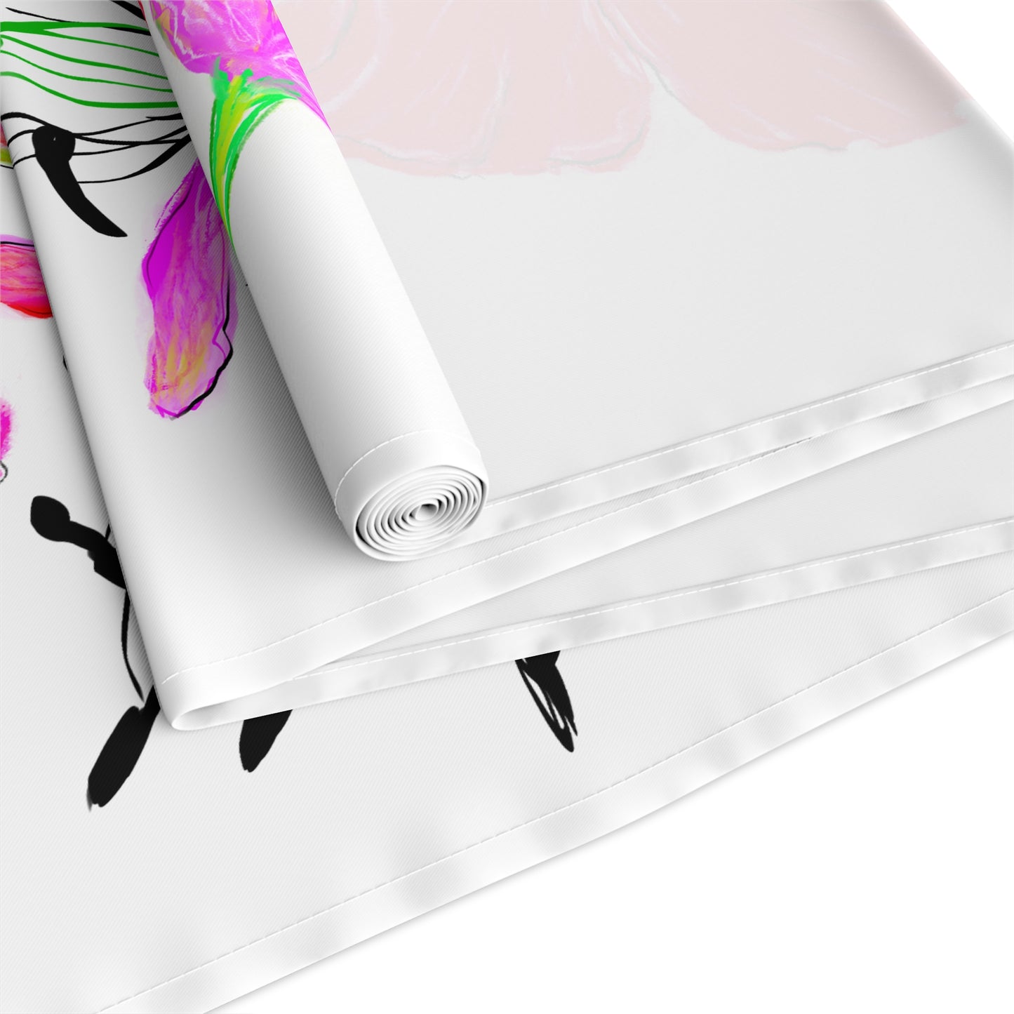 Tulip Love Table Runner 16" x 72" Cotton Creamy White OR Polyester Brighter White