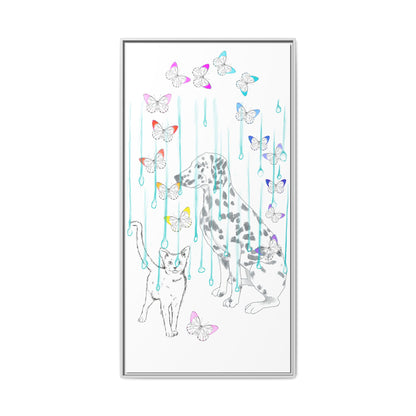 Butterfly Chroma Rain and Shine Matte Canvas, Framed (White)