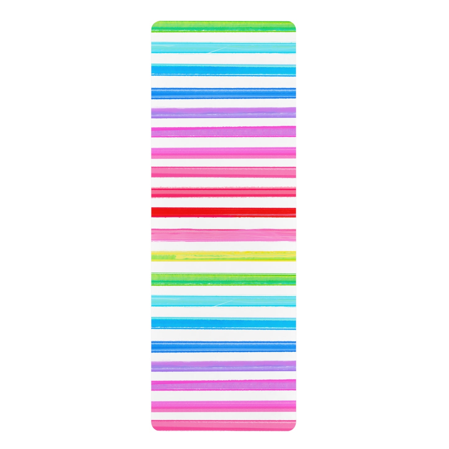 Rubber Yoga Mat All About Watercolor Stripes