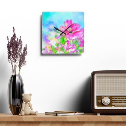 Joyful Landscapes  Wall Clock, Aqua Skies