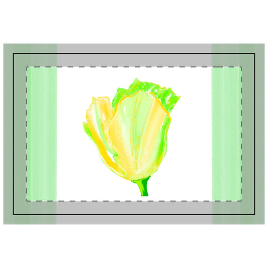 Tulip Love Polyester Quilted Placemat in Yellow with Green Striped Edges