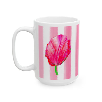 Dancing Tulips Mug Pink Red