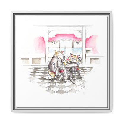 Kitty Fun Matte Canvas Framed