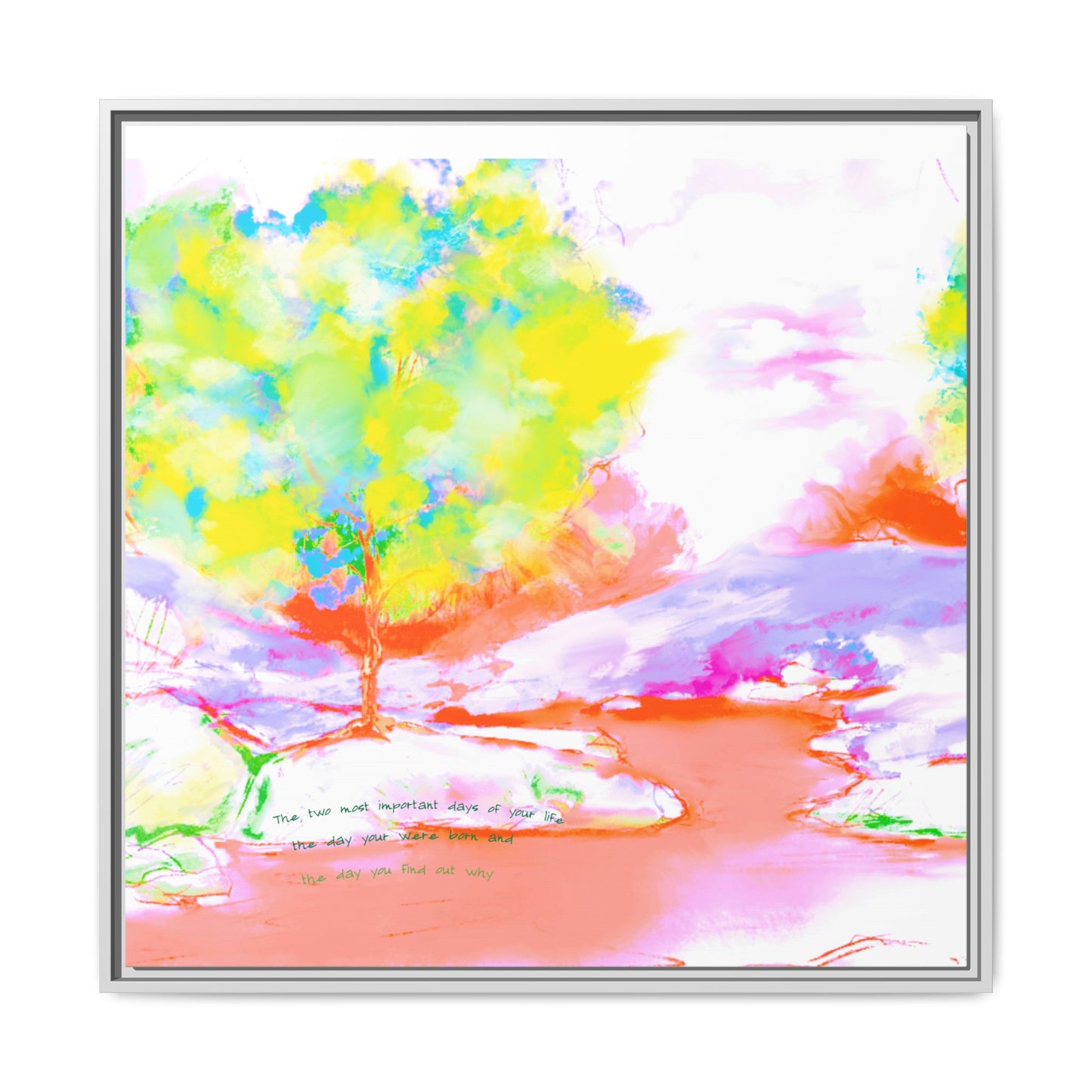 Inspirational Landscapes  Matte Canvas, Framed (Multi-color) Mark Twain Quote