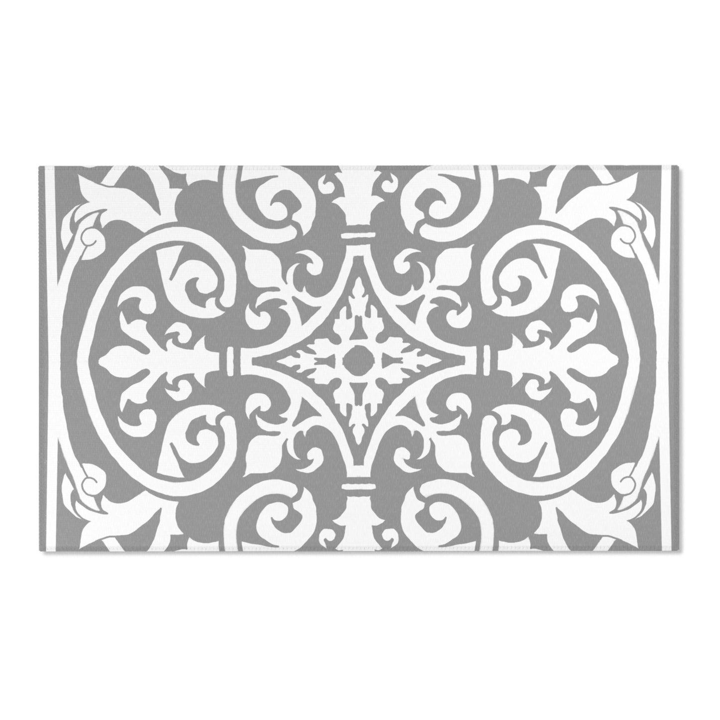 Scrollwork Indoor/Outdoor Rug Gray