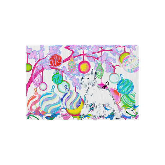 Christmas Indoor/Outdoor Rugs Schnauzer with Ornaments