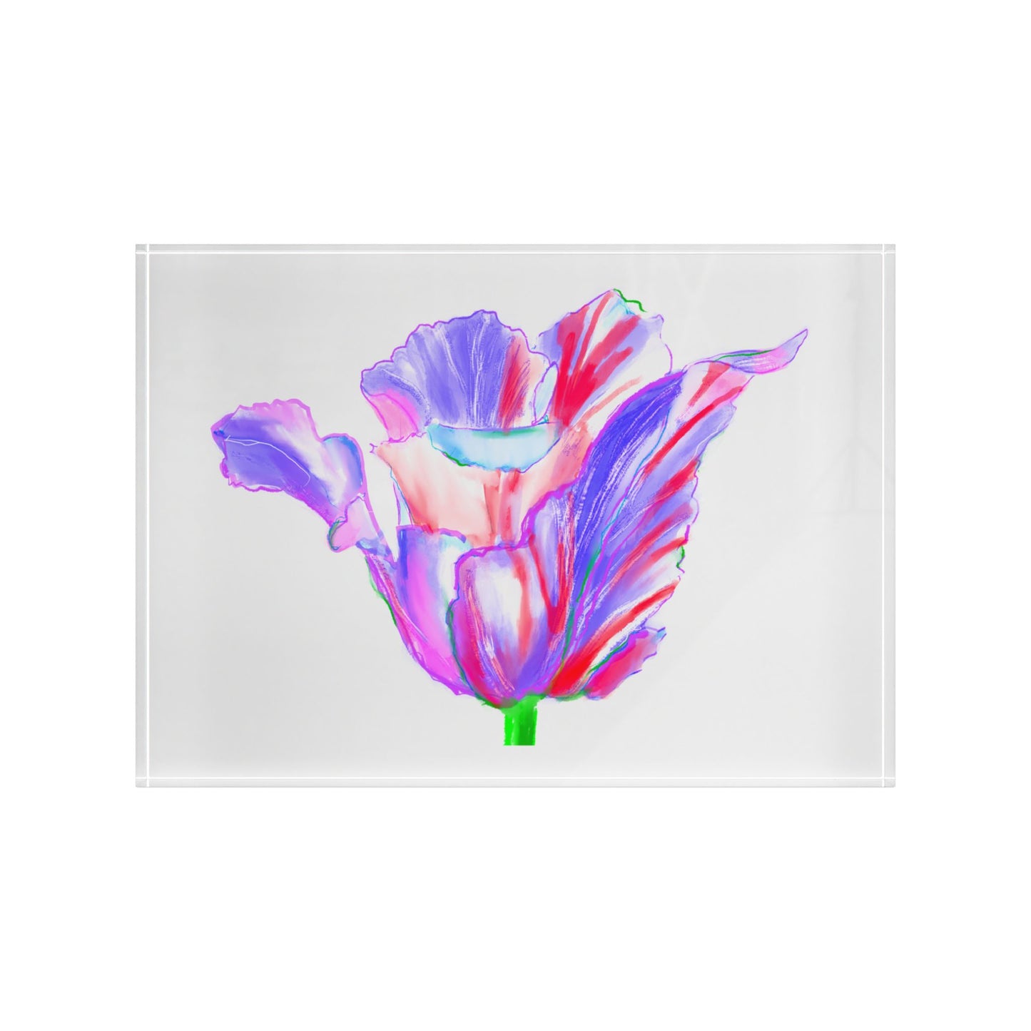 Dancing Tulips Acrylic Art Block Purple