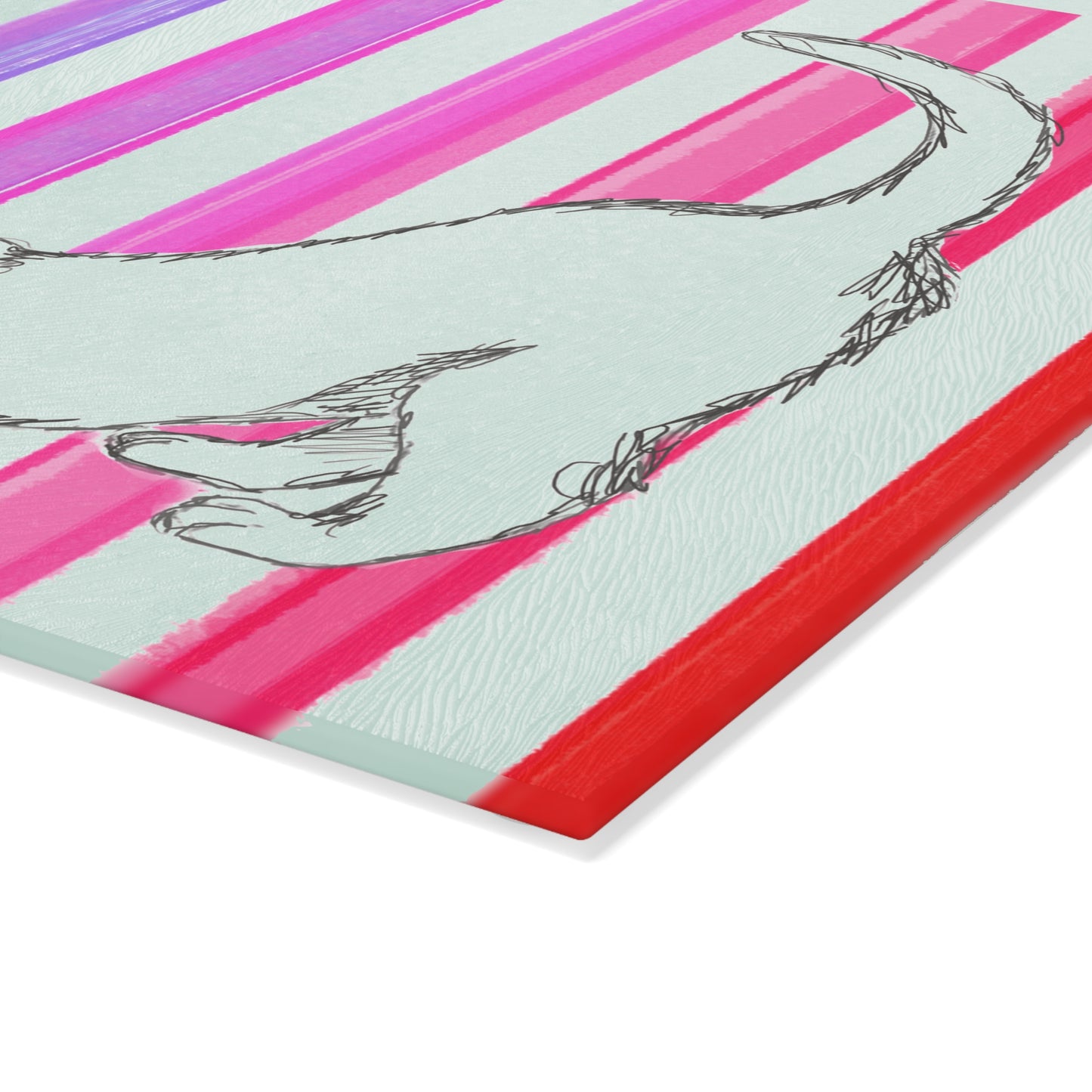 Kitty Fun Glass Cutting Board