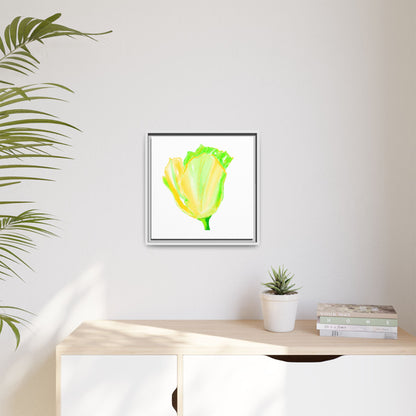 Dancing Tulips Matte Canvas, Framed (Multi-color) Yellow Green