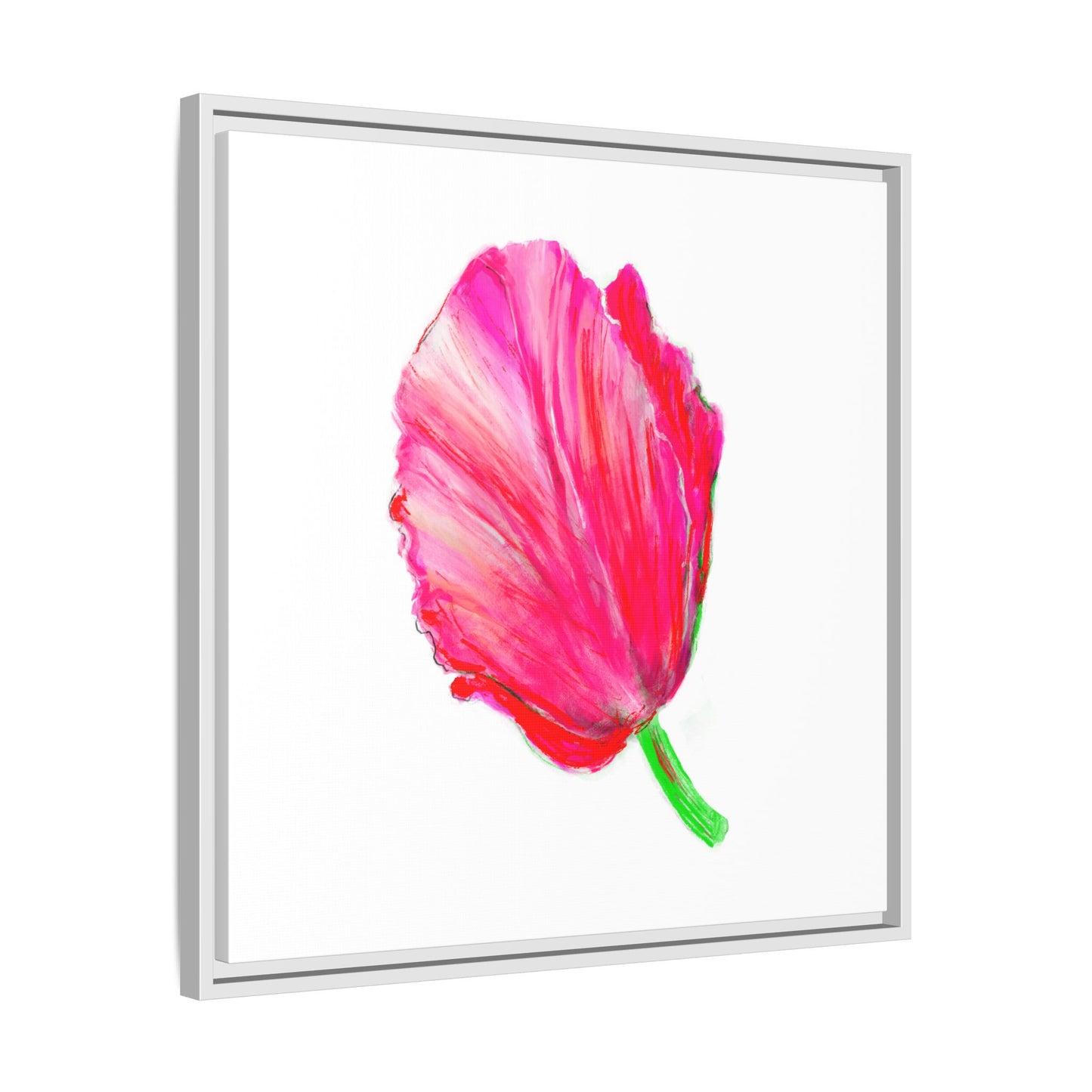 Dancing Tulips Matte Canvas, Framed (Multi-color) Raspberry Red