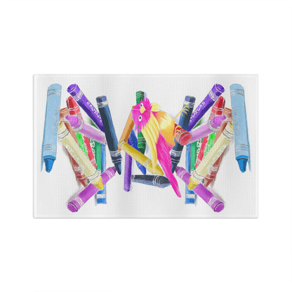 Dish Towels Microfiber Crayons with Birdie