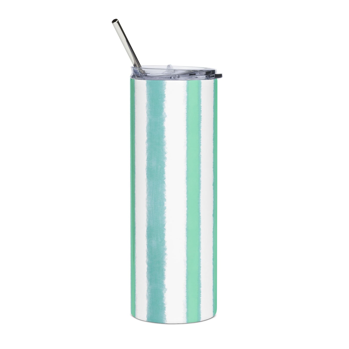 Butterfly Chroma Stripe  Stainless Steel Tumbler, 20oz, Blue Green
