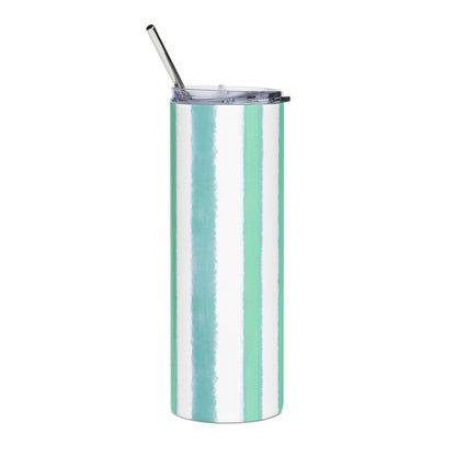 Butterfly Chroma Stripe  Stainless Steel Tumbler, 20oz, Blue Green
