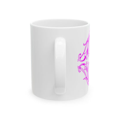 Scrollwork Ceramic Mug Raspberry