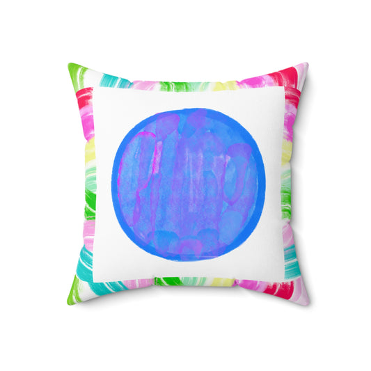 Mega Dot Polyester Square Pillow Birds