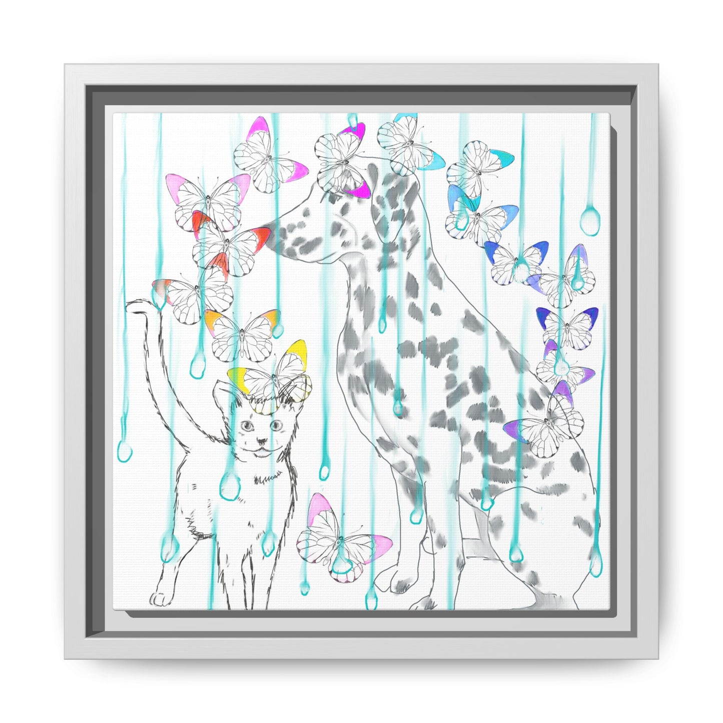 Butterfly Chroma Rain and Shine Matte Canvas, Framed (White)