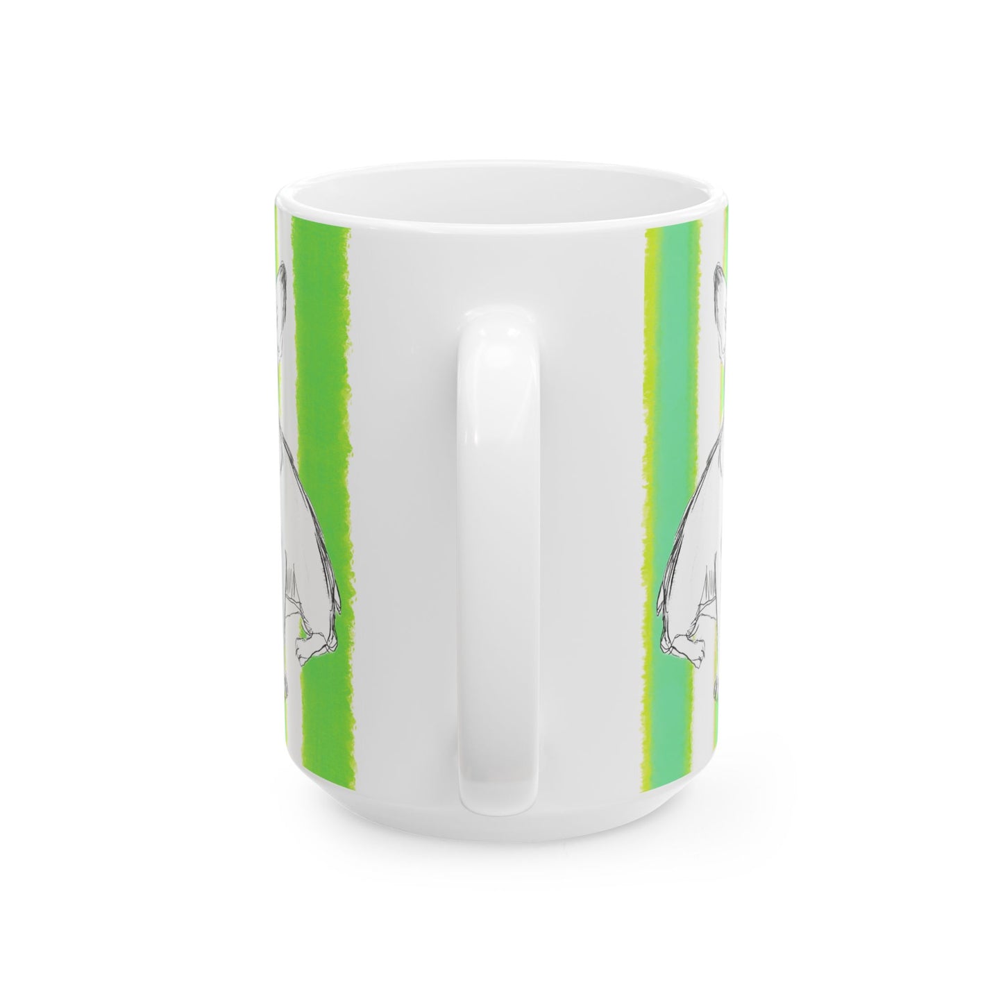 Dogi Fun Mug with Dark Green Stripes