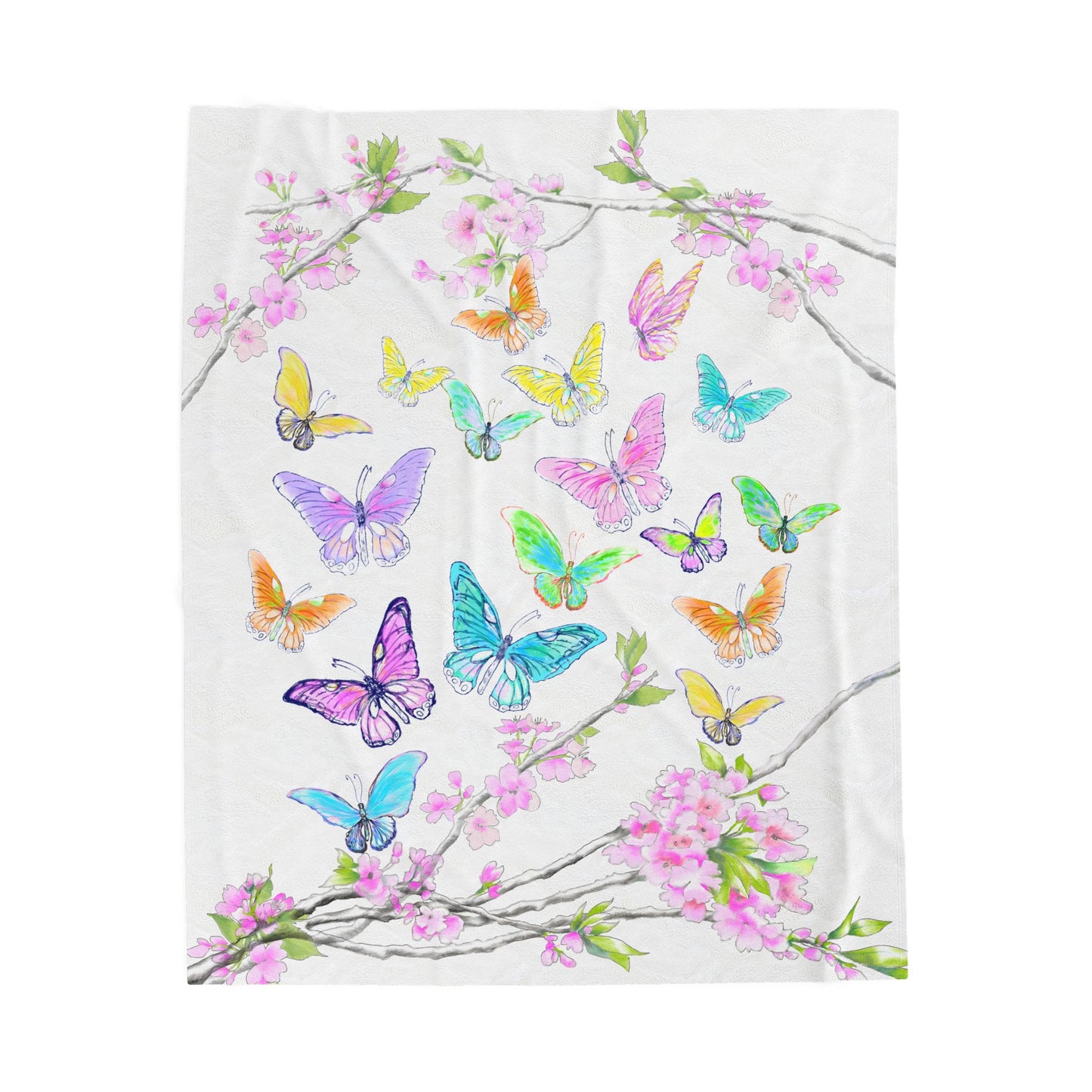 Blossom Glide Velveteen Plush Blanket