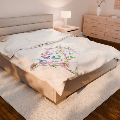 Blossom Glide Velveteen Plush Blanket