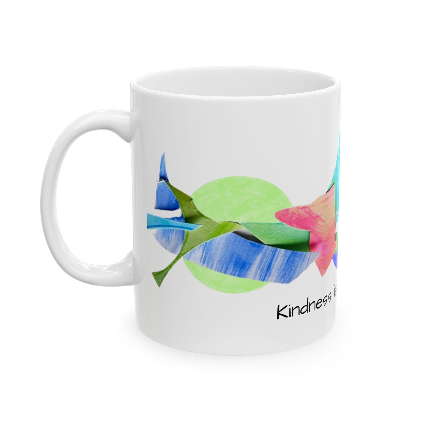 Pattern Play Mug Lime, Blue, Gray "Kindness is..."