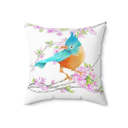 Jolly Birds Spun Polyester Square Pillow