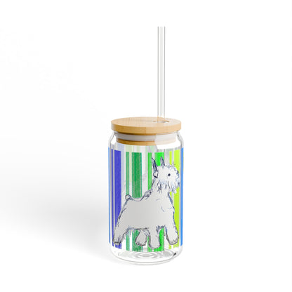 Dogi Butterfly Flutter Sipper Glass, 16oz, Schnauzer