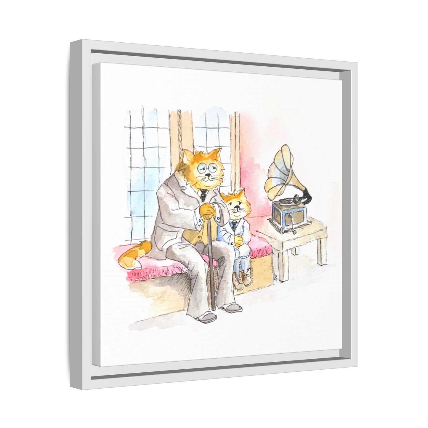 Kitty Fun Matte Canvas Framed