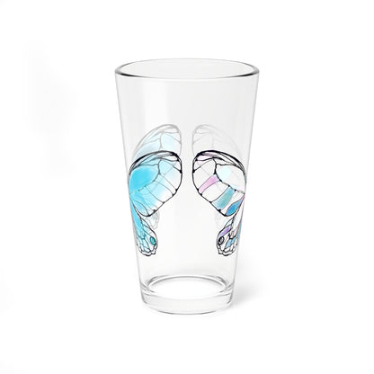 Mixing Glass, 16oz Butterfly Colorful Watercolor