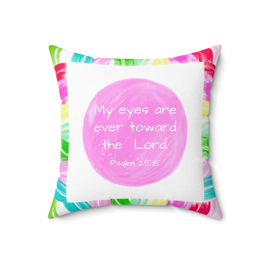 Mega Dot Polyester Square Pillow My eyes are ever toward the Lord Birds