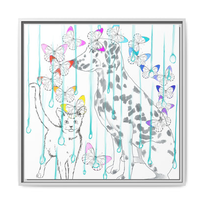 Butterfly Chroma Rain and Shine Matte Canvas, Framed (White)