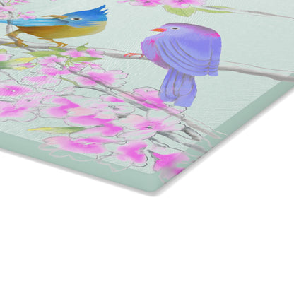 Cherry Chirp  Glass Cutting Board